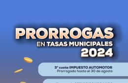 Prórroga en una tasa y en un impuesto municipalizado