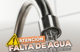 Falta de agua corriente en barrios por el corte de la energía eléctrica